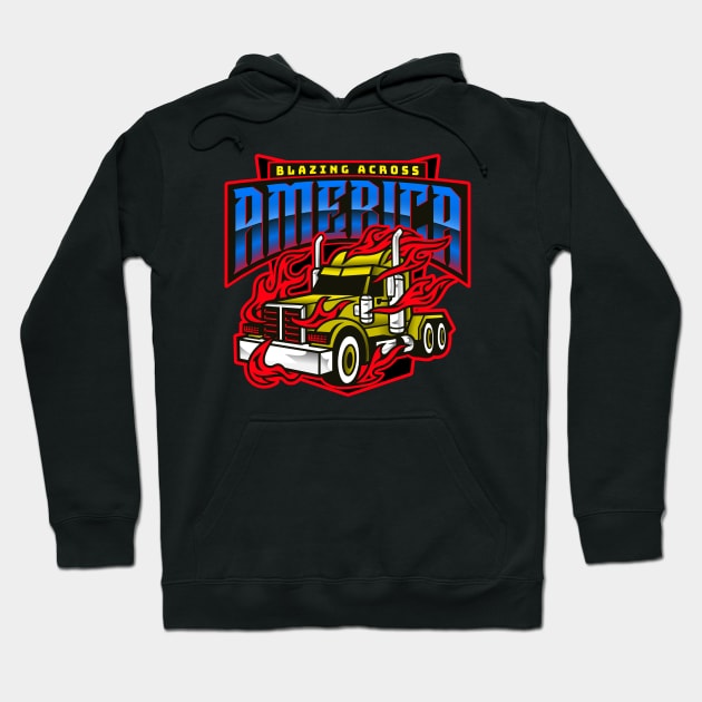 Blazing Across America Hoodie by TJWDraws